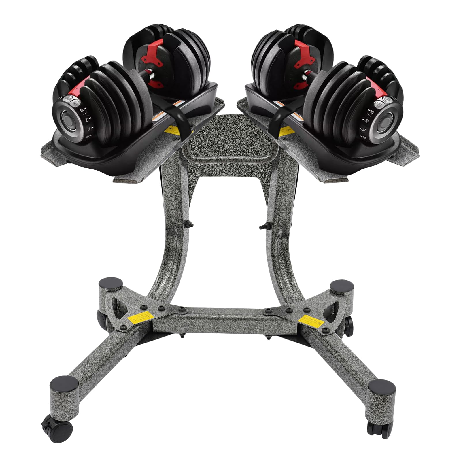 Supporto per manubri in metallo con ruote, supporto per manubri e pesi | Capacità di carico 100 kg, supporto per manubri regolabili da 552 e 1090, per casa e palestra