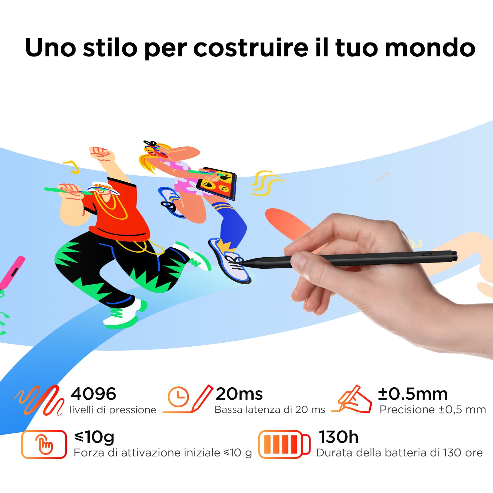 Ugee UT2 Fun Android Tablet Pad Standalone con display 2K da 10,36 pollici e finitura nano-opaca, tablet portatile con U-Pencil, 6GB+128GB, Android 14, 7000mAh, 5MP+8MP, corpo in metallo