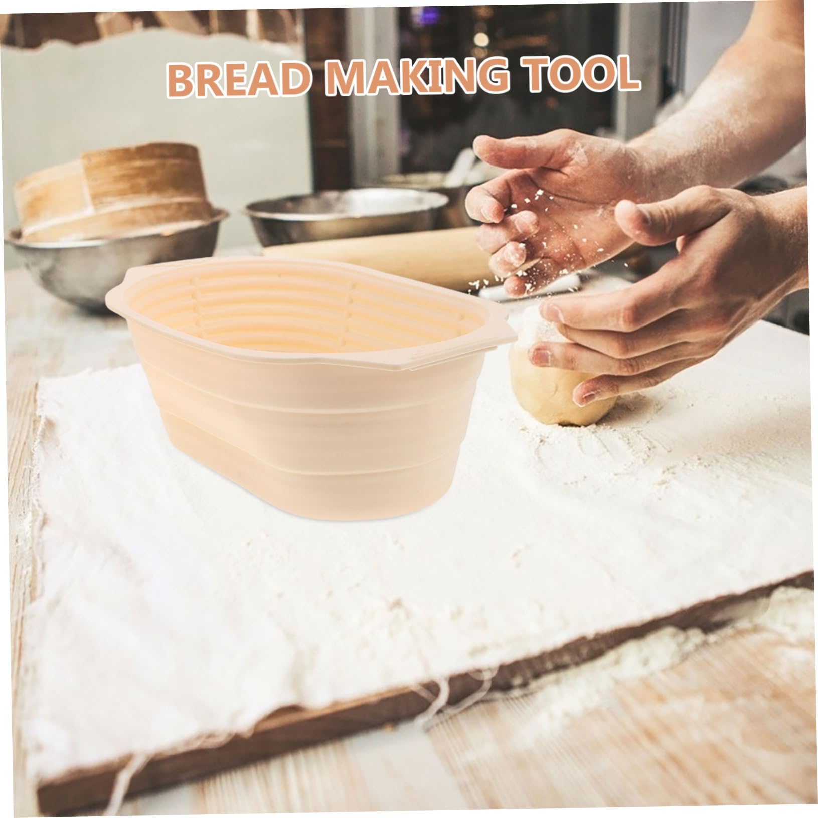 Cesta para Fermentar Pan Banneton Redonda de Silicona y Acero | Juego Completo de 1 Set, Diseño Plegable, Gran Capacidad, para Hornear en Casa