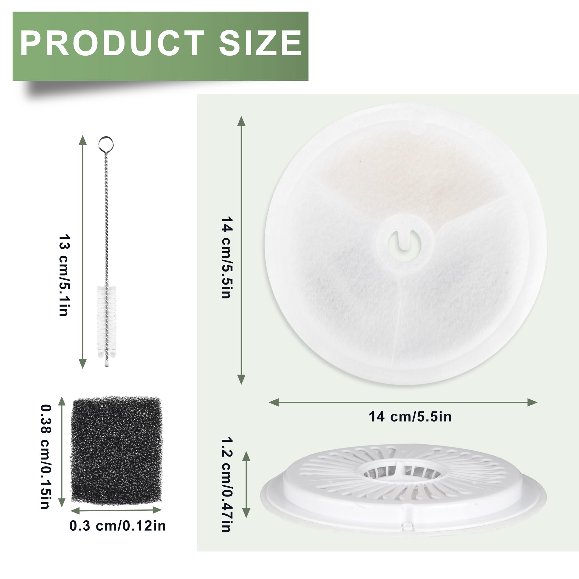 Confezione da 24 Filtri Fontanella per Gatti, 12 Filtri a Carbone Attivo e 12 Filtri in Schiuma, Compatibili pour Eversweet Solo 2/SE/3 Pro/2S/3, Pratici Filtro Fontanella Per Gatti