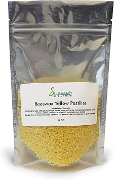 Soapeauty Yellow Beeswax Pastilles | 100% Natural Cosmetic Grade Beeswax Pellets for Lip Balm, Skincare, Hair Care & Candle Making | 4 oz