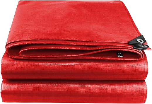 Waterproof Tarp Red Plastic Canopy,Tear-Resistant Thermal Insulation Tarpaulin,for Truck CoverOutdoor Shed Cloth 27 Sizes, 4 * 6m
