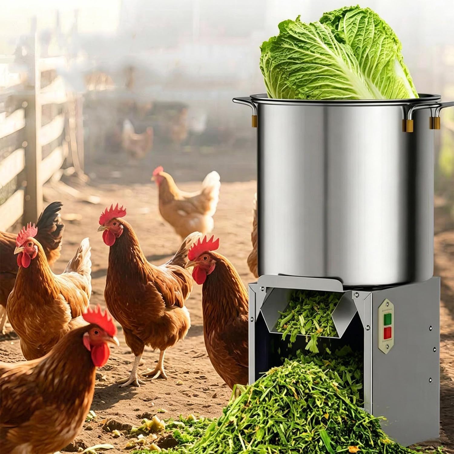 Broyeur d’Aliments pour Volaille, Hachoir Électrique 3500 RPM, 50–200 kg/h