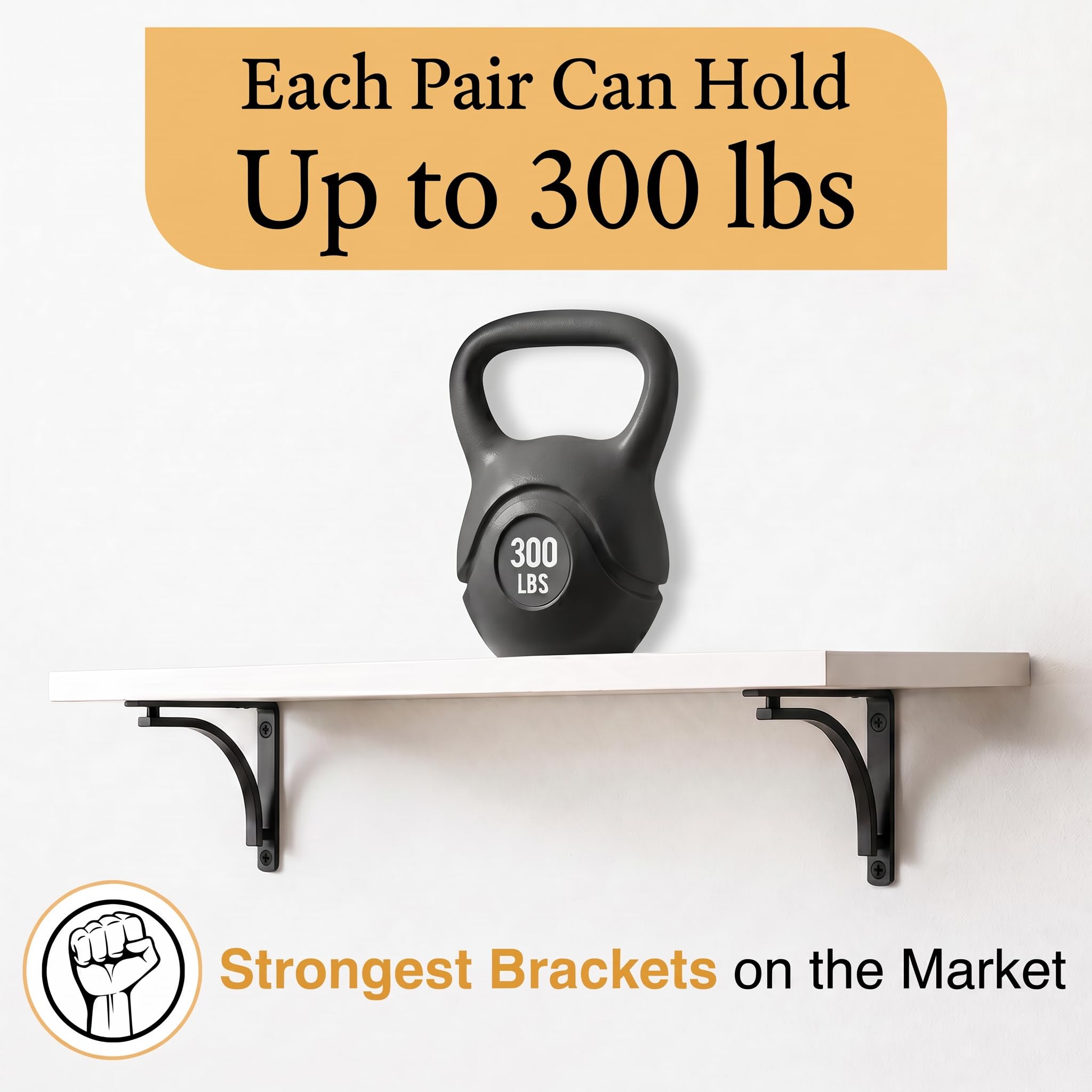 Balin Designs Soporte de estante negro para estantes de 8, 10 y 12 pulgadas, paquete de 4, soportes de estante de metal resistente, soportes en L para estantes, fácil de instalar, estantería interior