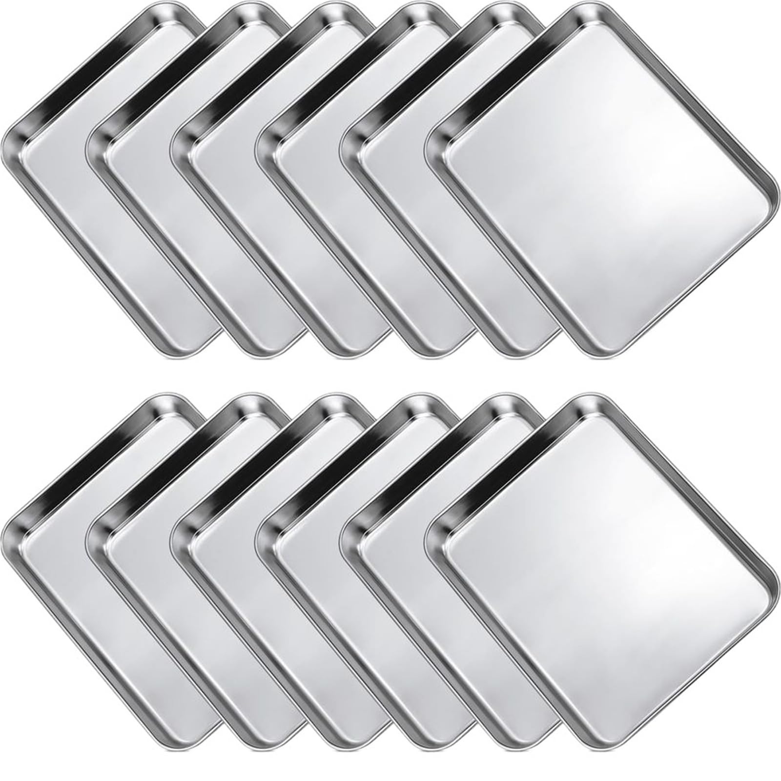 12er-Pack Backblech-Set aus Edelstahl