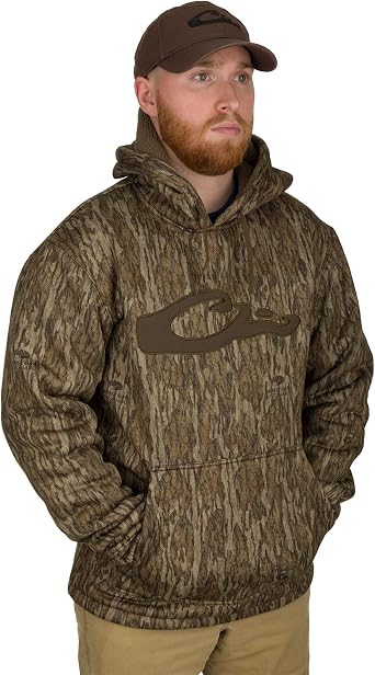 Drake Waterfowl Men's LST Silencer Warm Anti-Pilling Hunting Hoodie | Soft Feel Combed Fleece Interior, Kangaroo Pouch