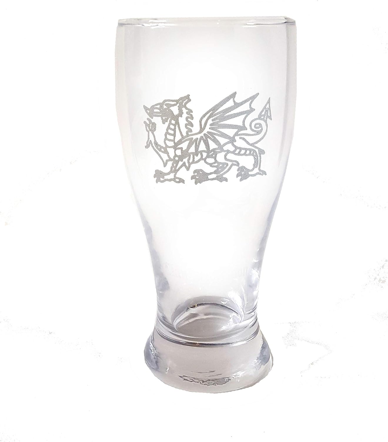 Welsh Dragon Celtic Beer Glass, Free Personalization, Y Ddraig Goch Engraved Design