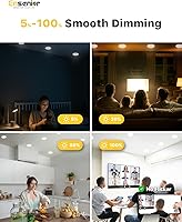 Vista 4 de Ensenior - Paquete de 12 luces LED empotrables de techo de 4 pulgadas, regulables, 6000K Blanco Claro, 750 lm, 9 W, 120 V, luz de oblea sin carcasa