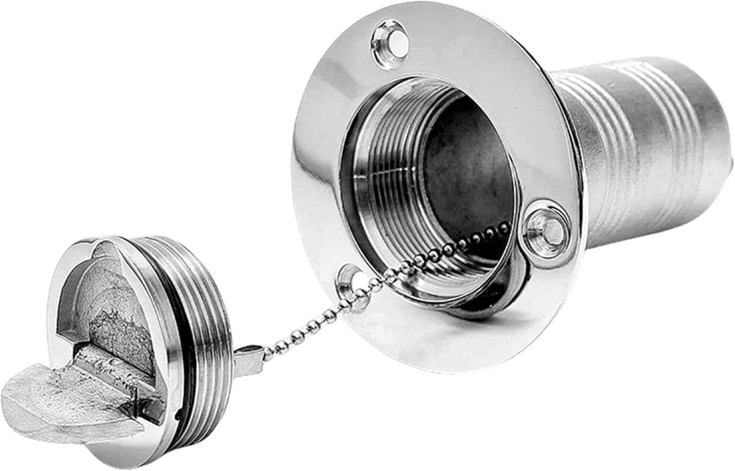 1Pack Marine Stainless steel 316 Deck Filler Fill Keyless Cap Boat Hardware Accessories Socket yacht (Water, 2" /50mm)