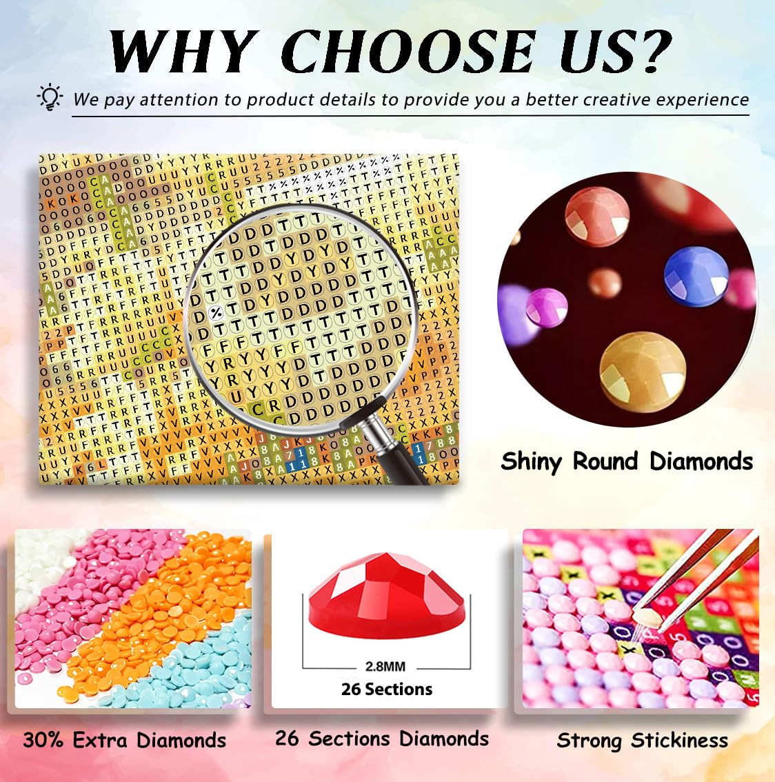 CRZMODE Kits de arte de diamantes de vaca para adultos, kits de pintura de diamantes de vaca para adultos principiantes, 5D redondo de taladro completo, pintura artística de gemas por Diamonds Dots