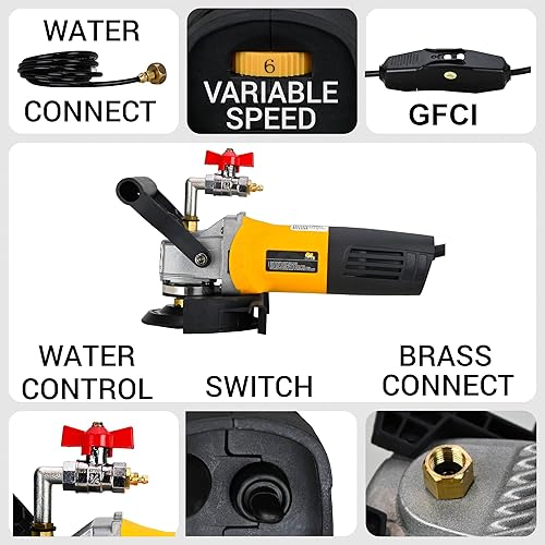 Miniatura 2 de SPW702A - Pulidor húmedo para encimera de hormigón, amoladora de velocidad variable, lijadora de piedra de granito, kit de herramientas de
