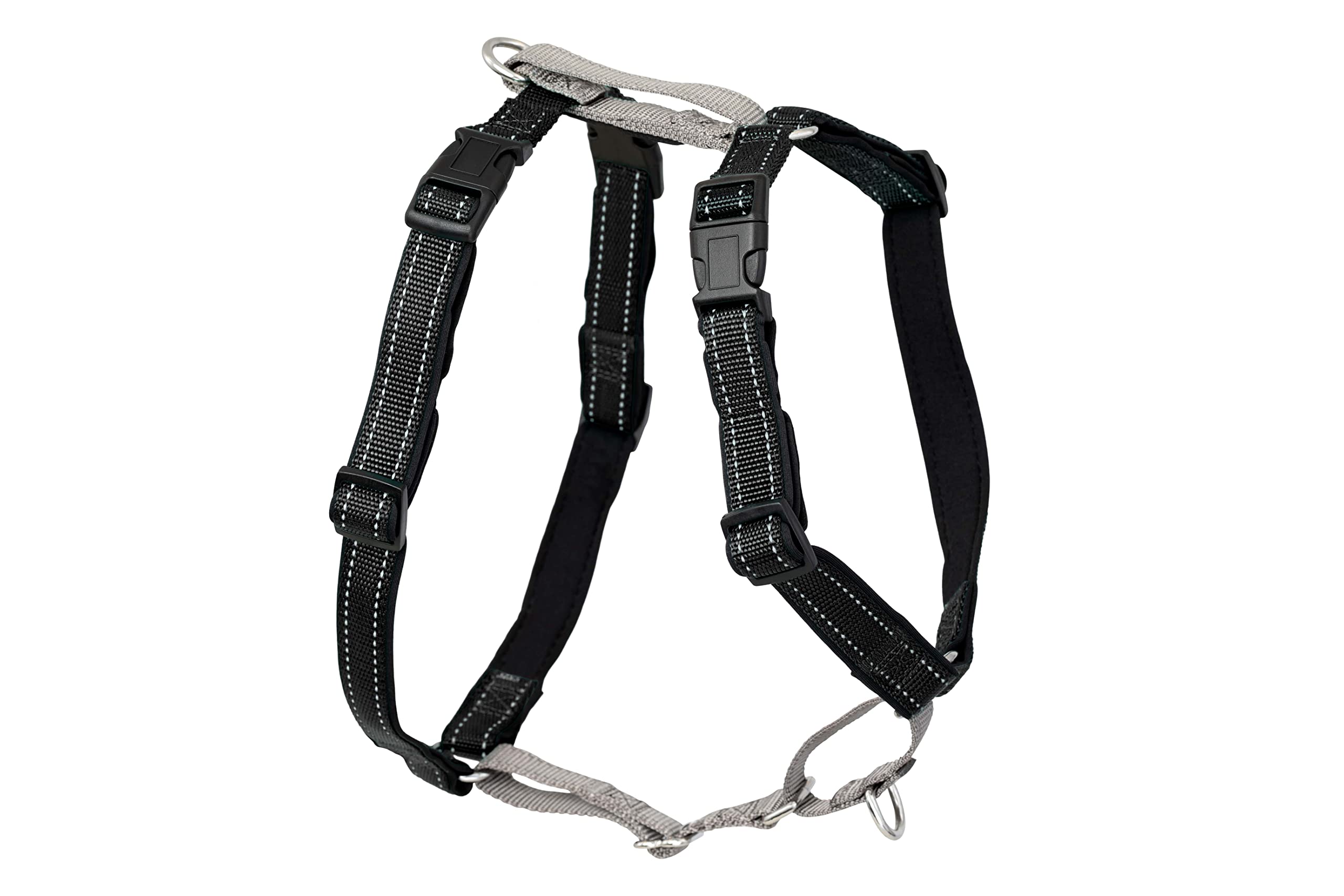 PetSafe 3 en 1, Arnés Antitirones para Perros, Ajustable, Acolchado, Reflectante, Cinturón de Seguridad para Coche, Para Correr y Pasear - Negro, M