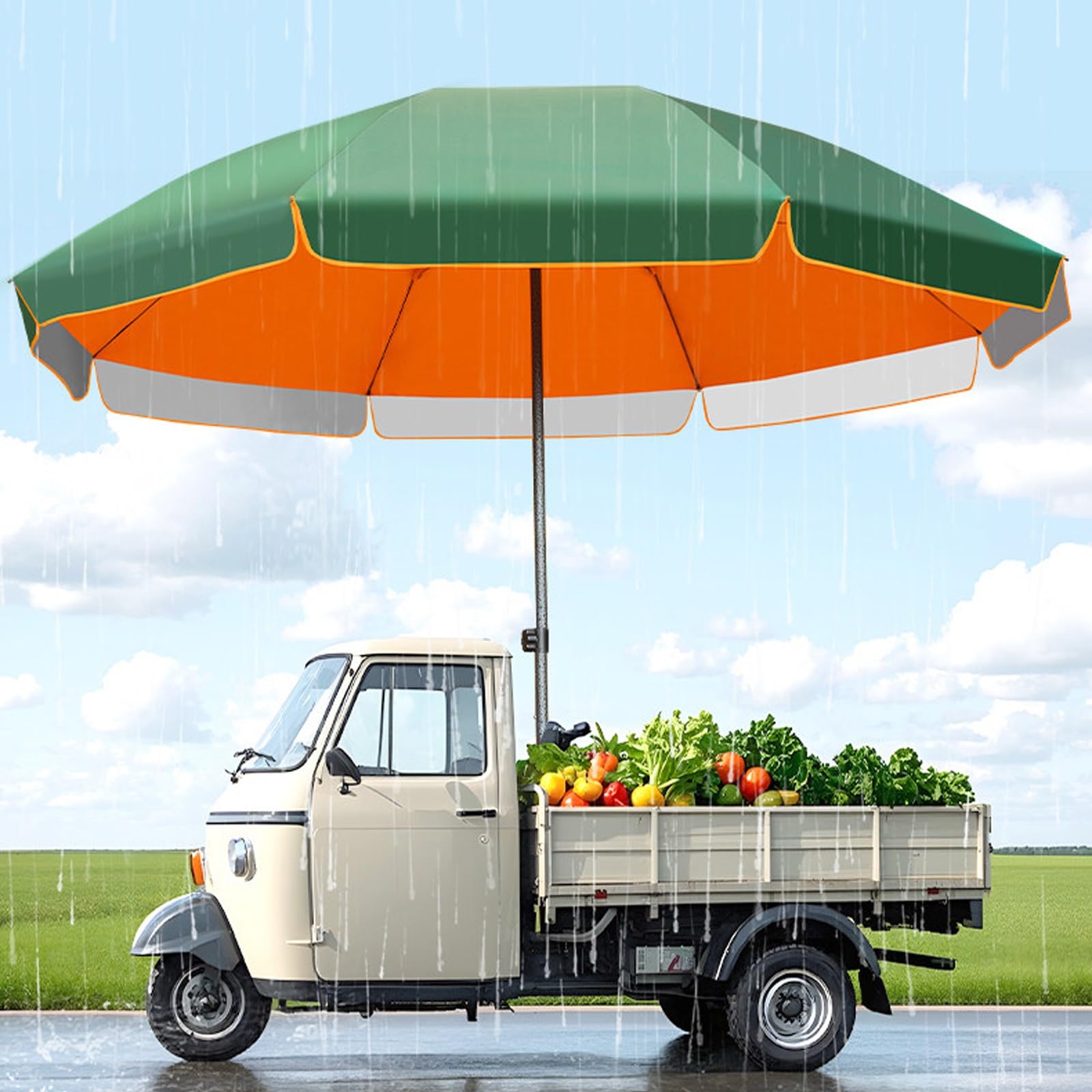Parasol stołowy, parasol zewnętrzny, 8 wielorybów, odporny na wiatr, trwały, lekki, wodoodporny, składany i przenośny, do basenu, ogrodu (2,8 m/9 stóp)