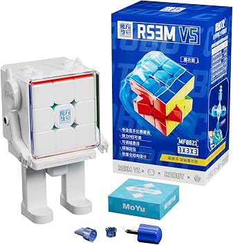 Moyu RS3M V5 Ball Core UV 3x3 Speed Cube Robot Display Box, 3x3 Puzzle Cube Stickerless rs3mv5 Gift Coating for MagLev Master Cube Speed Cubers Maglev ball - core magic cloth version MagLev+Ball-Core