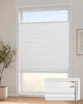 Lazblinds TDBU Cellular Shades, 20" W X 48" H, White