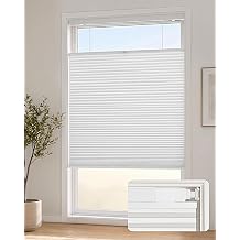 Lazblinds TDBU Cellular Shades, 34.5" W X 64" H, White