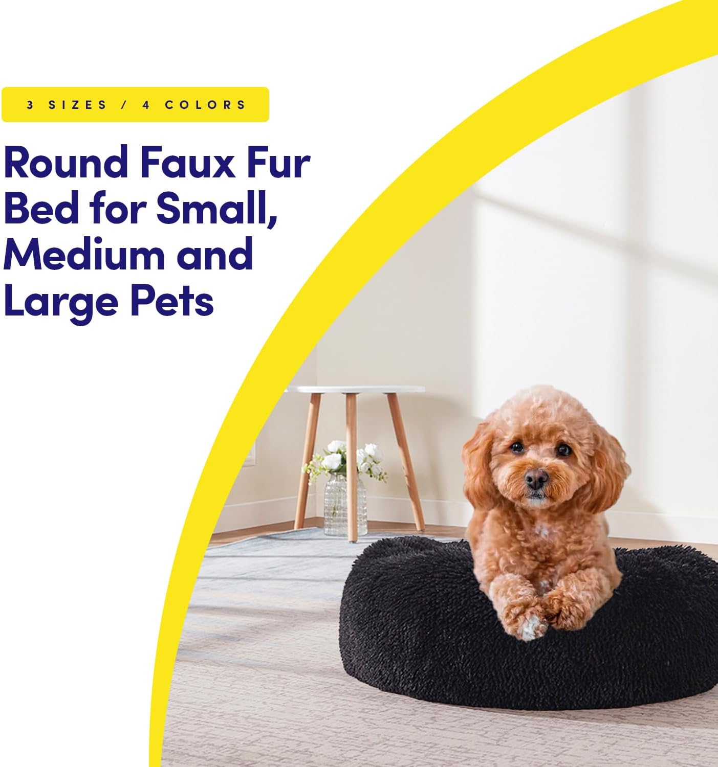 Cozy Bliss: The Ultimate Round Faux Fur Bed for Your Small Pets!