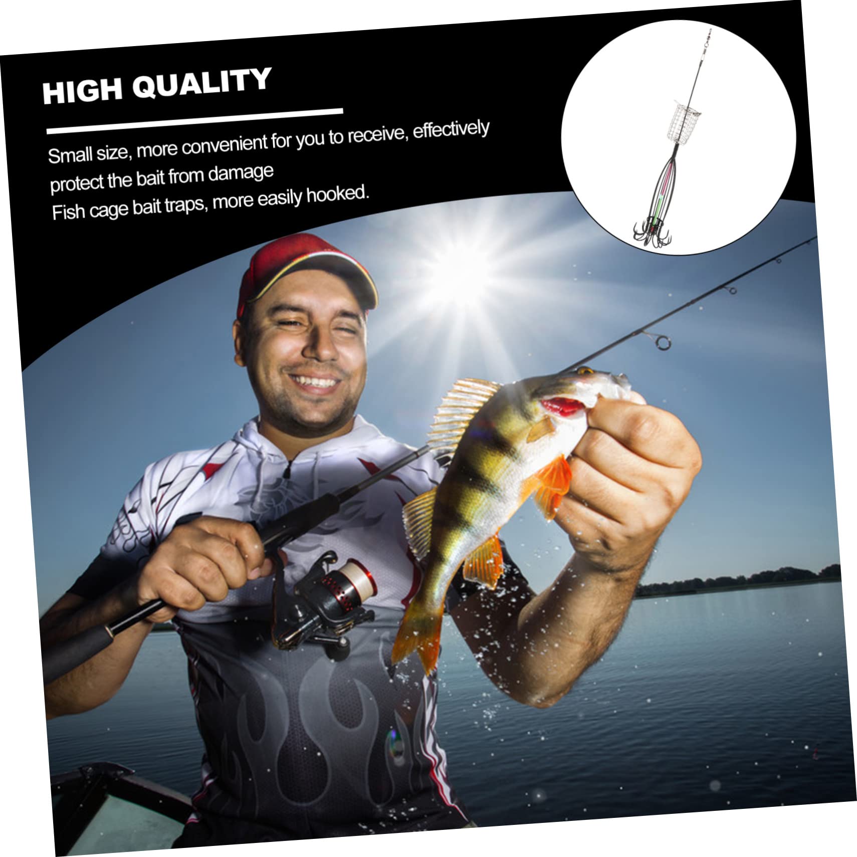 UKCOCO 1Pc Fishing Bait Cage Durable Lure for Outdoor Fishing Portable Lightweight Bait Basket with Strong Hook for Catching for Fishing Enthusiasts