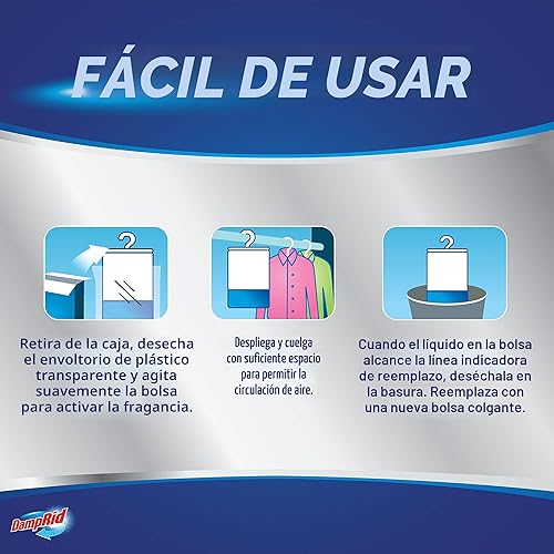 Miniatura 7 de DampRid Absorbedor de humedad colgante de aroma fresco, 16 onzas, paquete de 3 – Elimina los olores a humedad para un aire más fresco y limpio