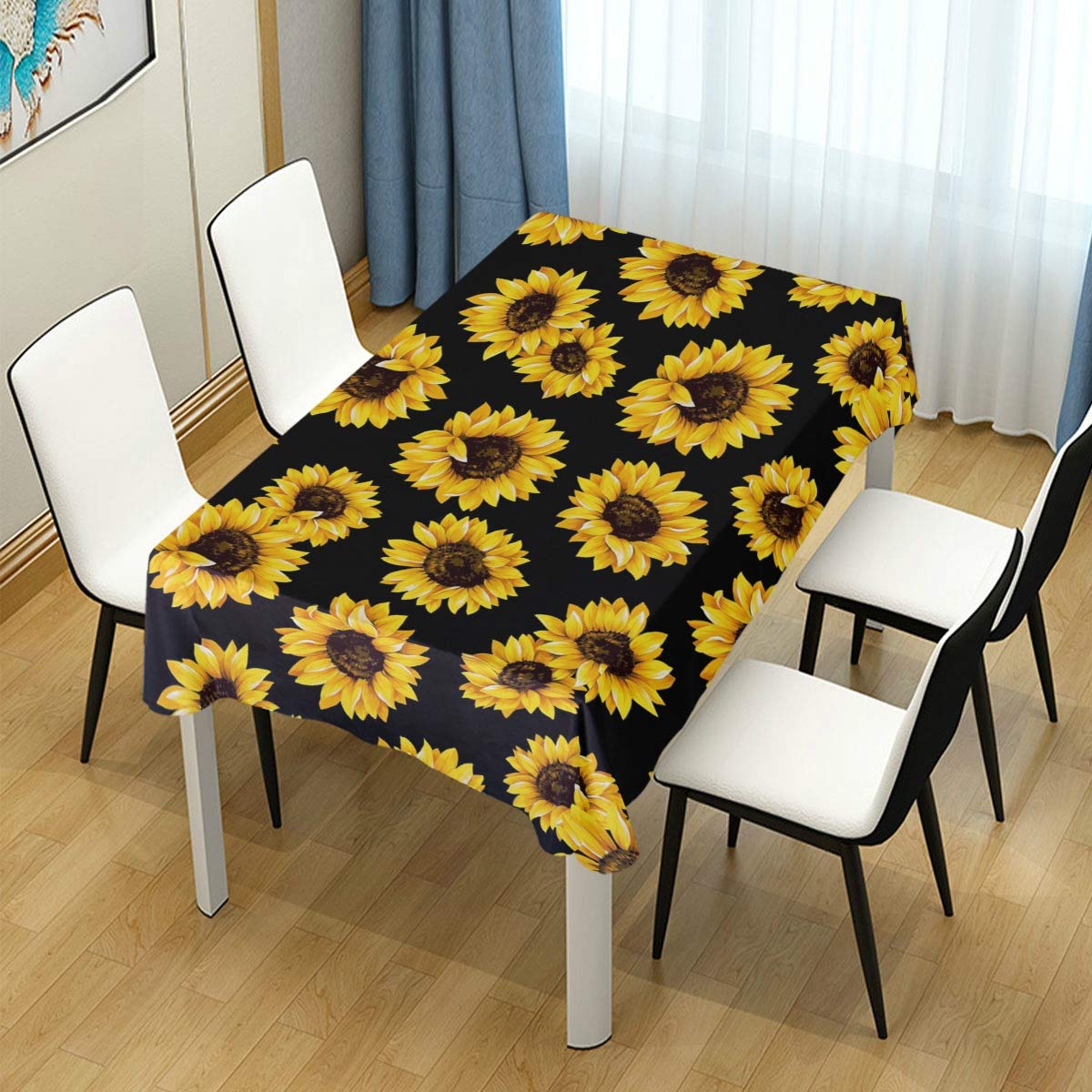 Nappe Rectangulaire Blanc Et Bleu Tournesol