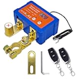 Remote Battery Disconnect Switch 12V W/Voltmeter, Ampper 140A Remote Control Battery Kill Switch for Car Battery Cut Off (Top Post Positive, On/Off)