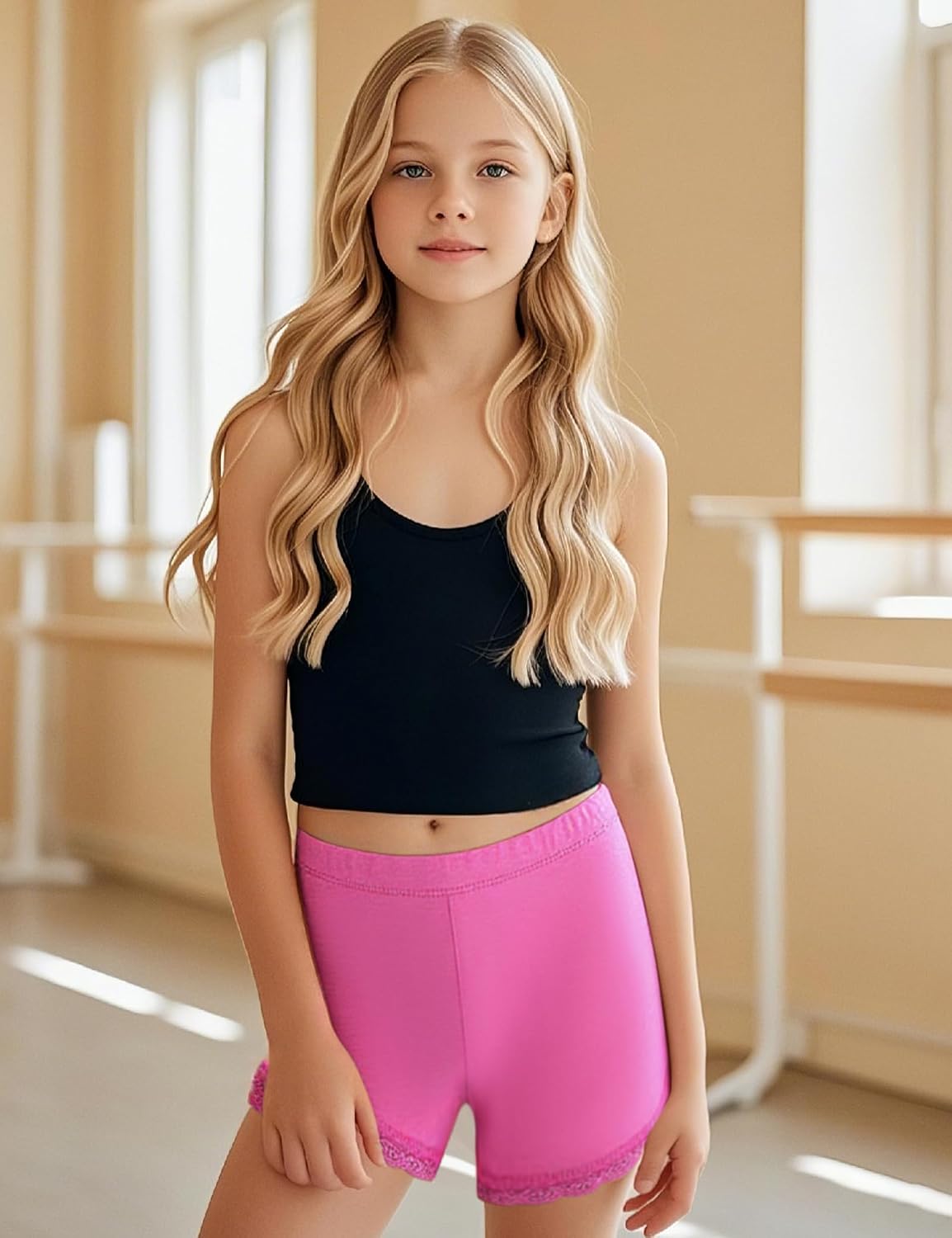 BOOPH Lace Bike Short Girls Dance Undershorts Underwear for Sports or Underdress