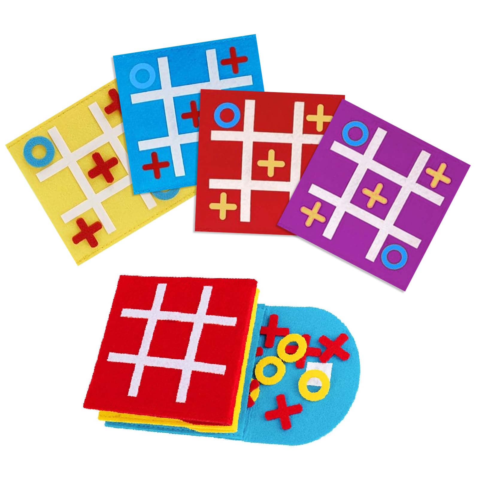 Tic Tac Toe zabawka, 12 sztuk filcowych Tic Tac Mini, przydatny upominek na urodziny dziecka, kolorowa gra Tic Tac Town, zabawka edukacyjna, nadaje się na urodziny, Dzień Dziecka, do domu, szkoły, na