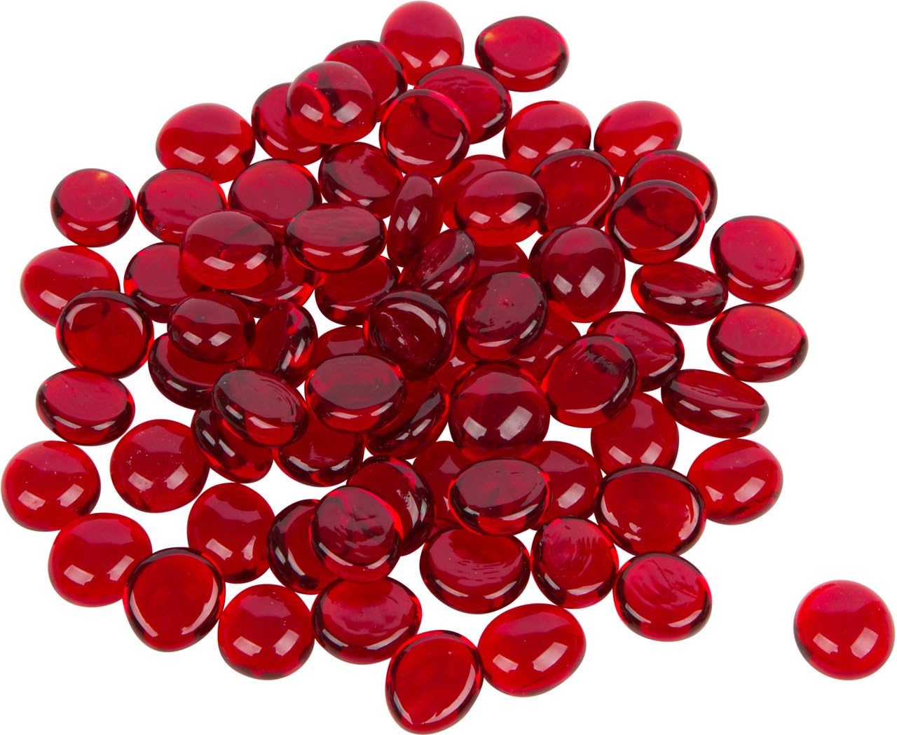System 96Glass Pebbles- Red (Strikes) - 96 COE - 1/2 Pound Bag
