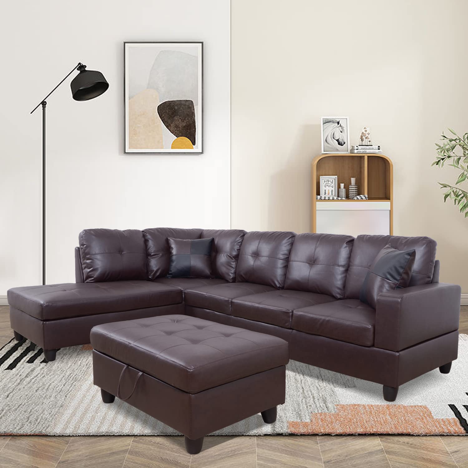 そふぁあ Amazon.com: GEBADOL Lifestyle Furniture Left Facing 3PC Sectional