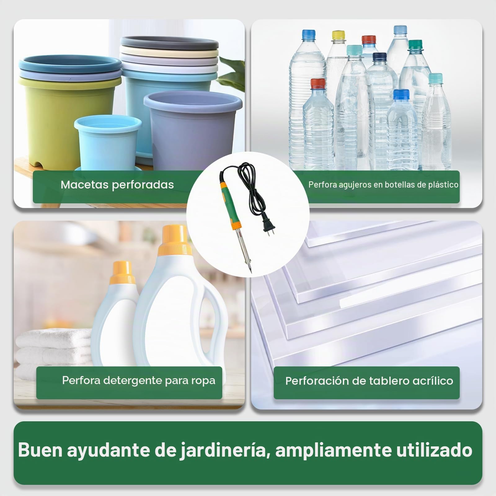 Macetas de plástico para plantas, perforadoras pequeñas para uso doméstico, perforación de macetas, añade agujeros de drenaje a la maceta, soldador, herramientas de plantación para plantas de jardín