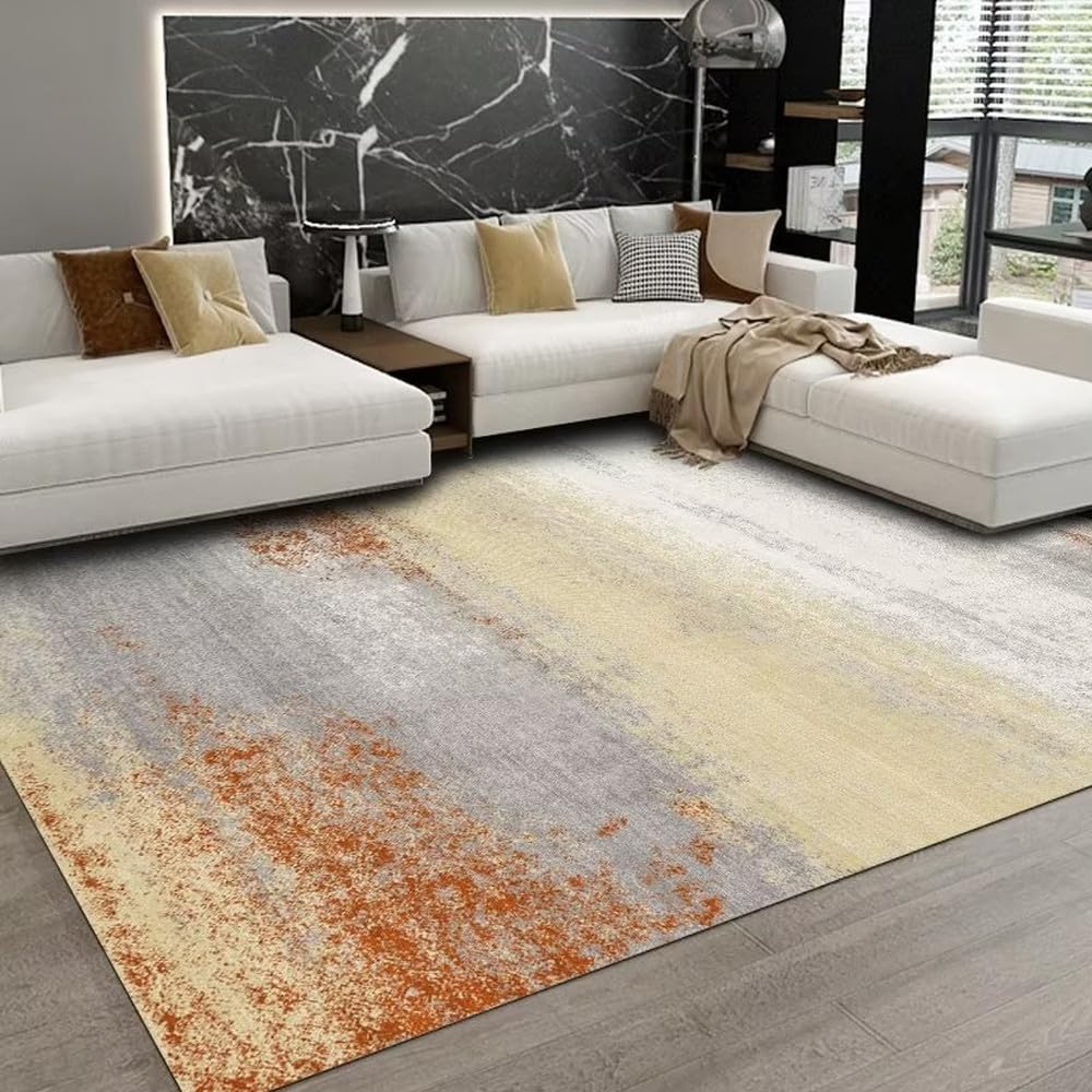 Tapis moderne gris 60x90 cm en flanelle pour salon et canapé