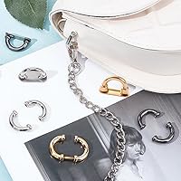 Vista 3 de WADORN 24 juegos de hebillas de conector de anillo en D de metal para bolsa, puente de arco de 3 colores, hebilla de anillo D, conector de cadena