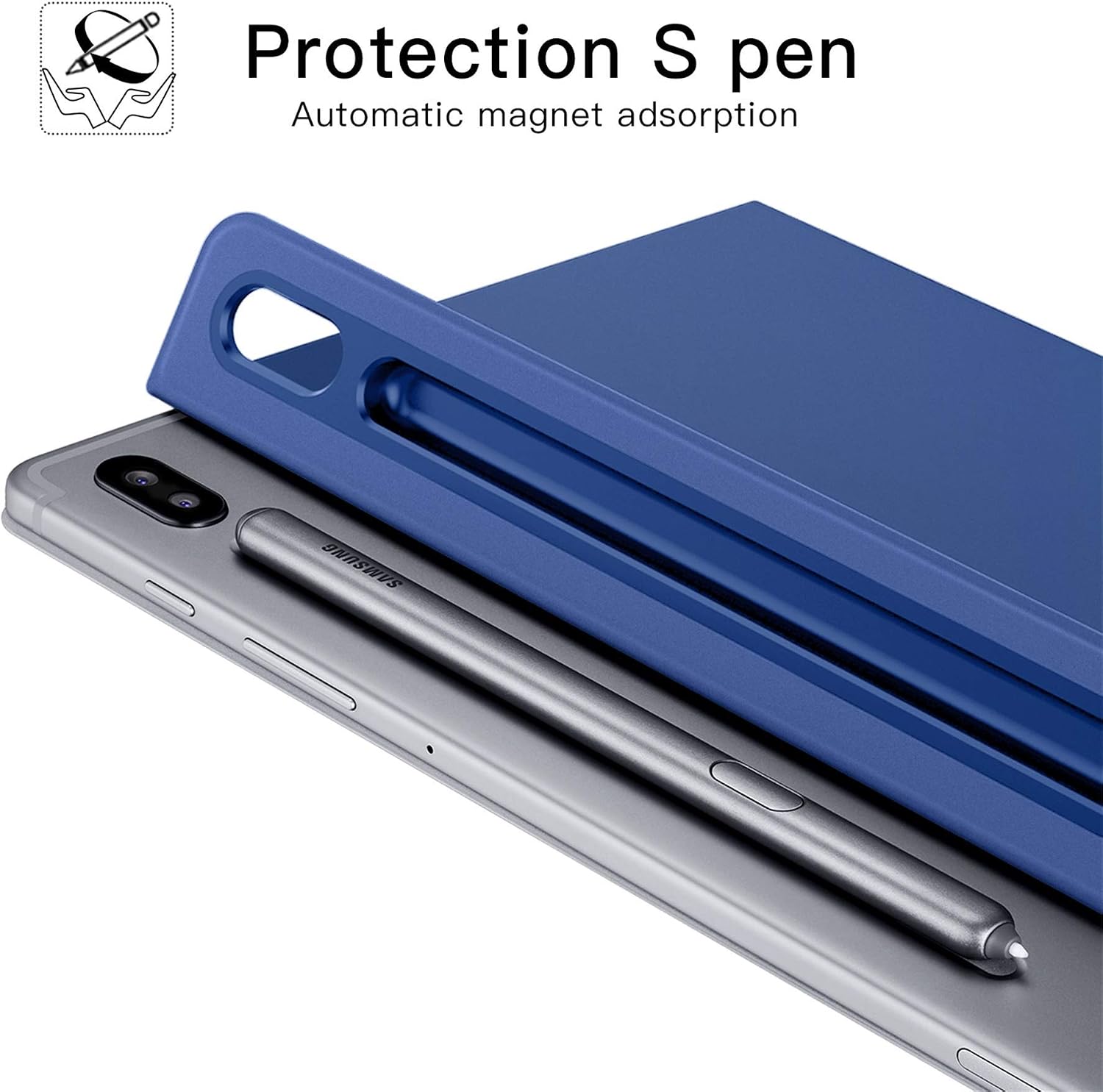[Update Version] Ztotop Case for Samsung Galaxy Tab S6 10.5 Inch 2019, Strong Magnetic Ultra Slim Tri-Fold Smart Case Cover with Auto Sleep/Wake for SM-T860/T865 Samsung Galaxy Tab S6 10.5 -Navy Blue