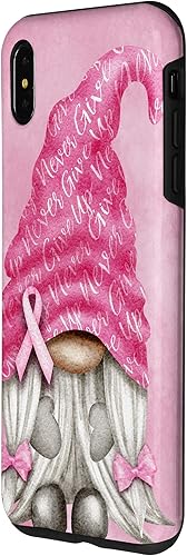 Miniatura 23 de iPhone 15 - Soporte rosa contra el cáncer con gnomo para el caso de concientización sobre el cáncer de mama