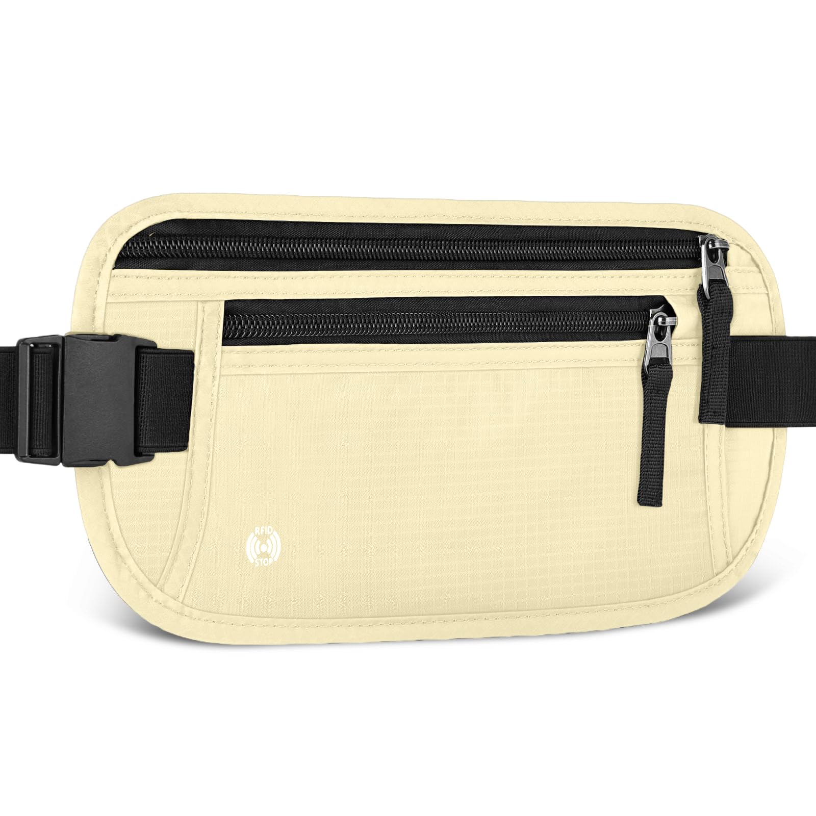 Aucuu Geldgürtel für Damen und Herren, Diebstahlsicher Flache Bauchtasche mit RFID-Schutz, Ultraflach Versteckte Geldgürtel, Reise Bauchtasche für Reise Sport, Passt für Reisepass, Telefon und Bargeld