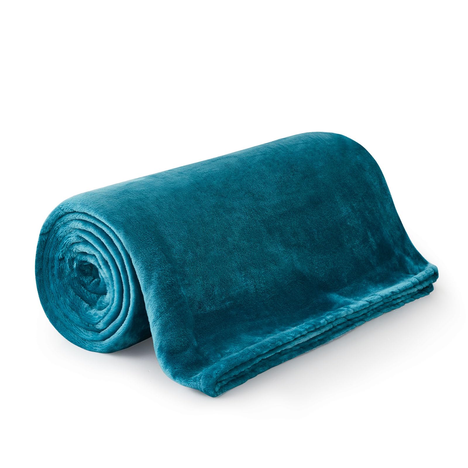 Moonlight20015 Teal Fleece Throw Blanket For Sofa - Soft Cosy Fluffy Blankets For Bed, 400 Gsm Silk Touch Warm Single Throws For Audlts, 130X150 Cm