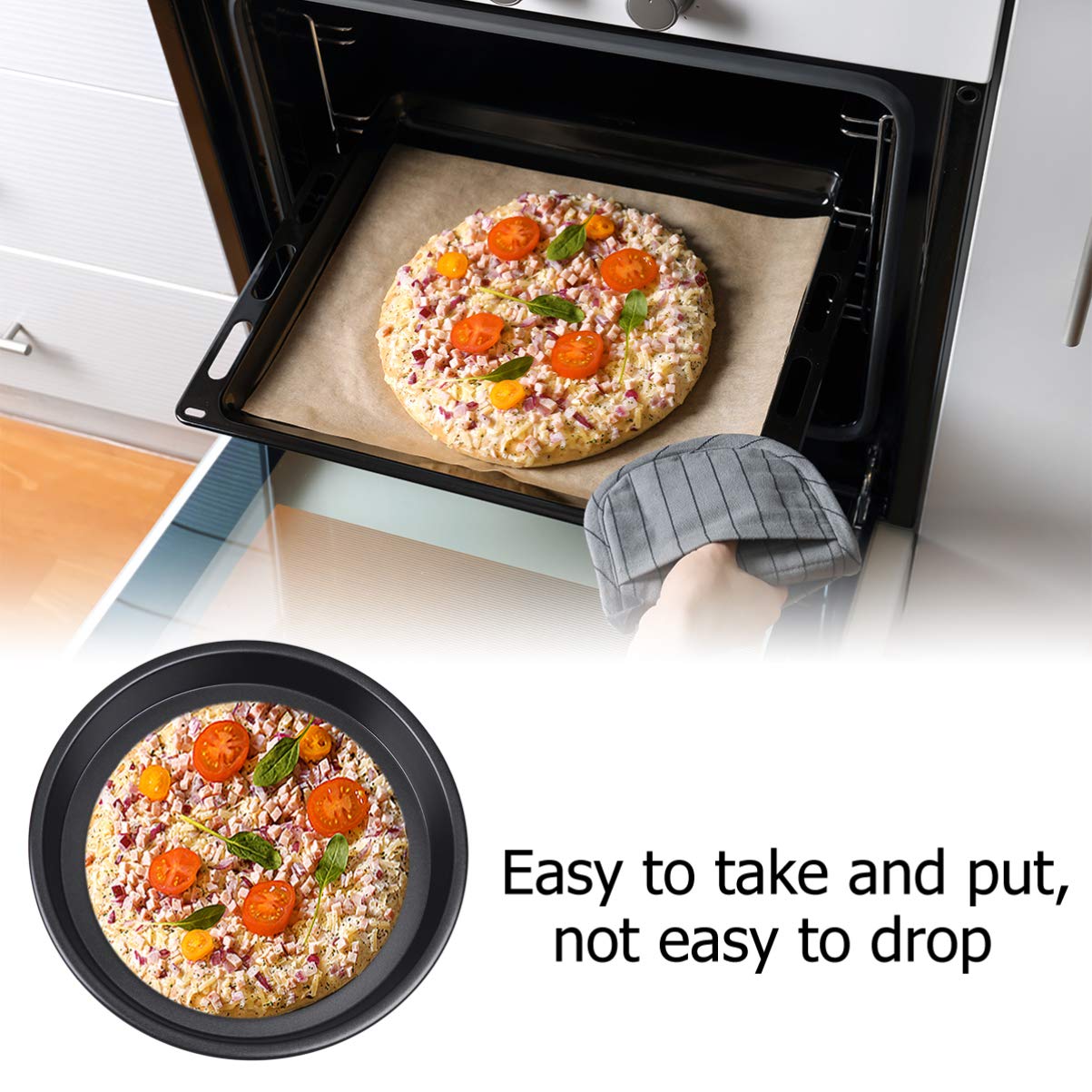 HEMOTON Set 3 Teglie Da Forno Antiaderenti Teglia Da Forno in Lega Di Alluminio 10.63 X 10.63 X 0.98 in Per Torte Cheesecake Biscotti E Pane Uso Domestico E Professionale