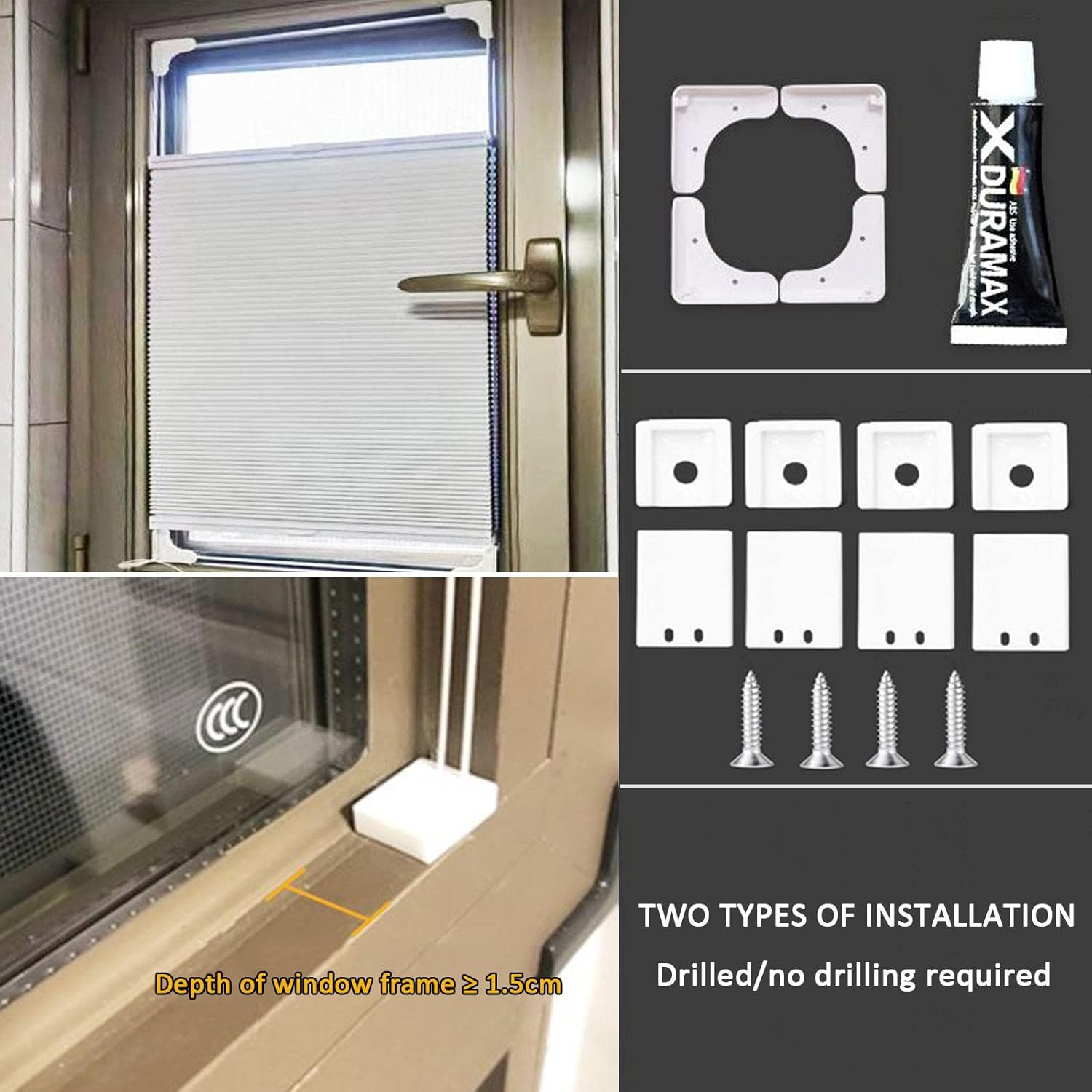 Cordless cellular shades top-down bottom-up, pleated window shades, light-filtering honeycomb blinds, blackout privacy and sun protection, for interior windows/skylights,WxH-40x100cm/15.7x39.4in