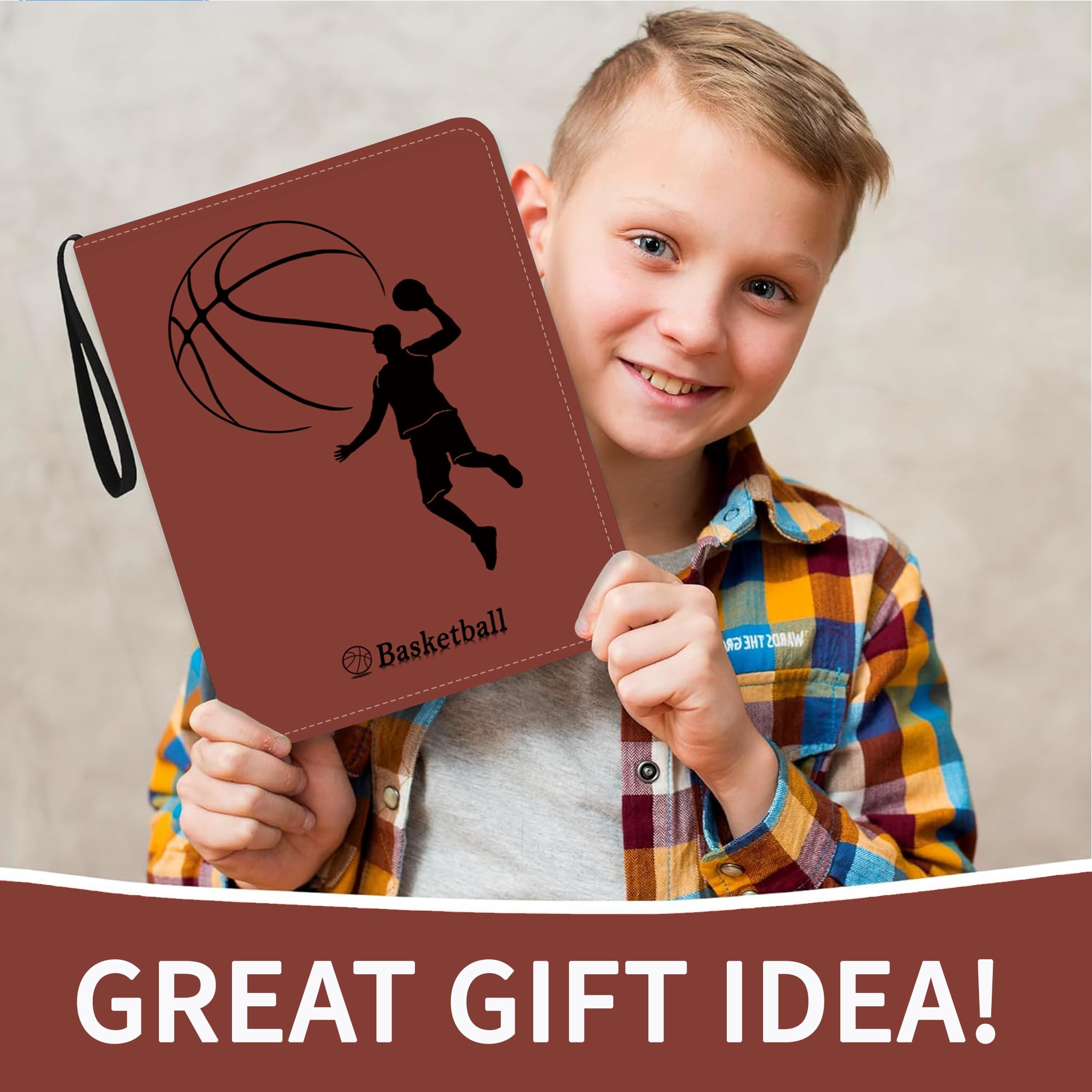Raccoglitore per carte da basket Inspiration, organizer con illustrazione Dream to Pro, 50 maniche rimovibili per collezionisti adulti, album sportivo 2025 stile