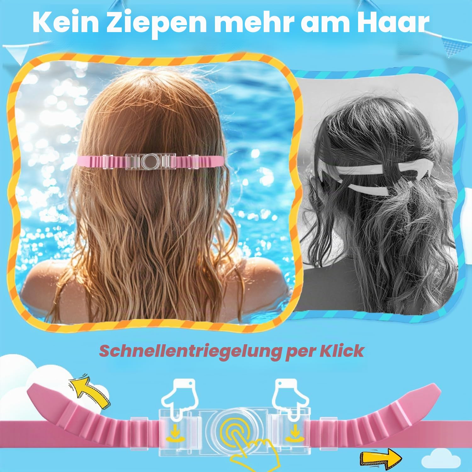 COOLOO Schwimmbrille Kinder, 2 Stück Taucherbrille Kinder 4-14 Jahre,【Patent】 Anti-Beschlag, UV-Schutz, KEIN Auslaufen verstellbare Silikon-Schwimmbrille für Kinder, Mädchen, Jungen