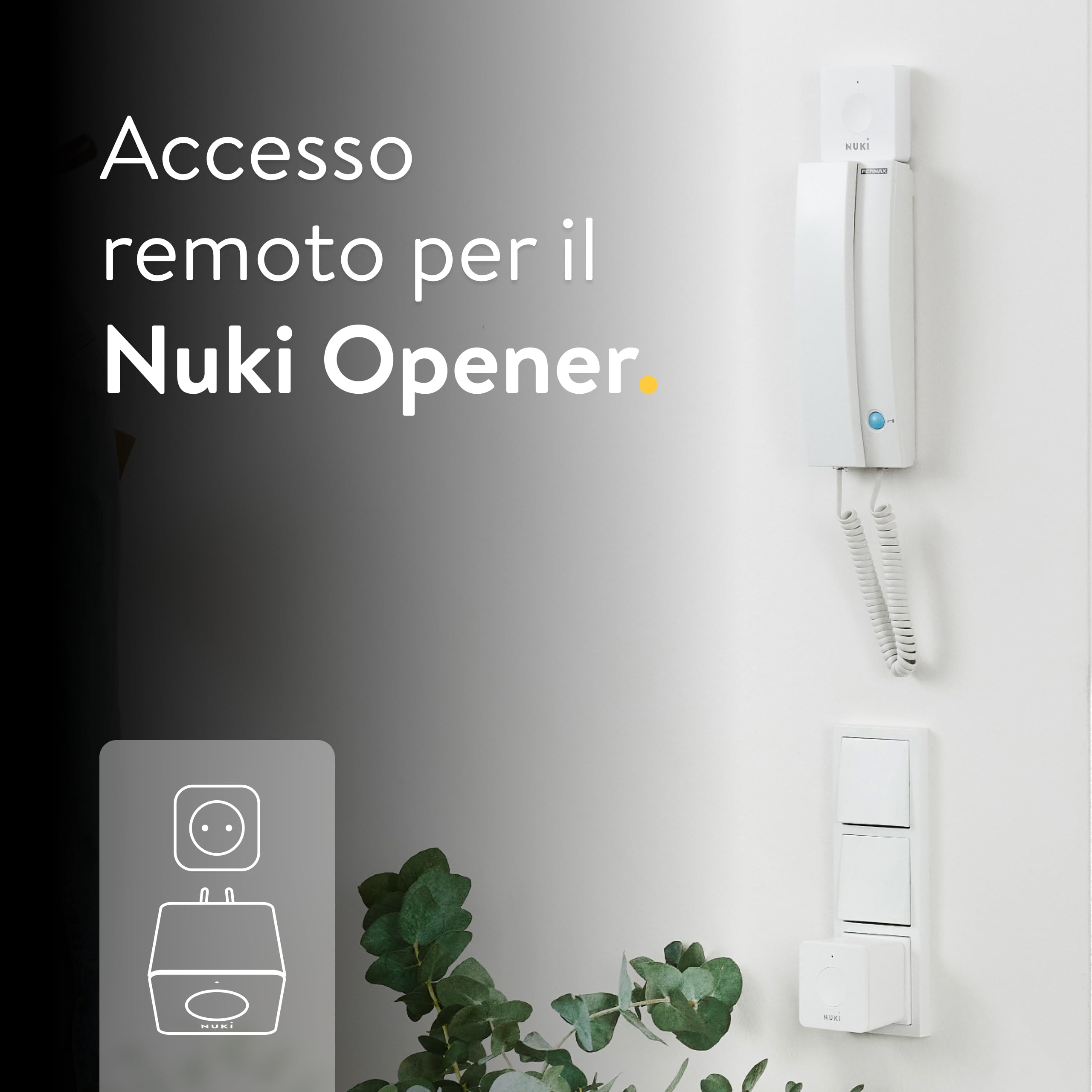 NUKI Bridge, apriporta Automatico con Bluetooth e Wi-Fi, Serratura Elettronica Controllo da remoto, Accessorio Smart per Serratura, per Home Lock, Bianco