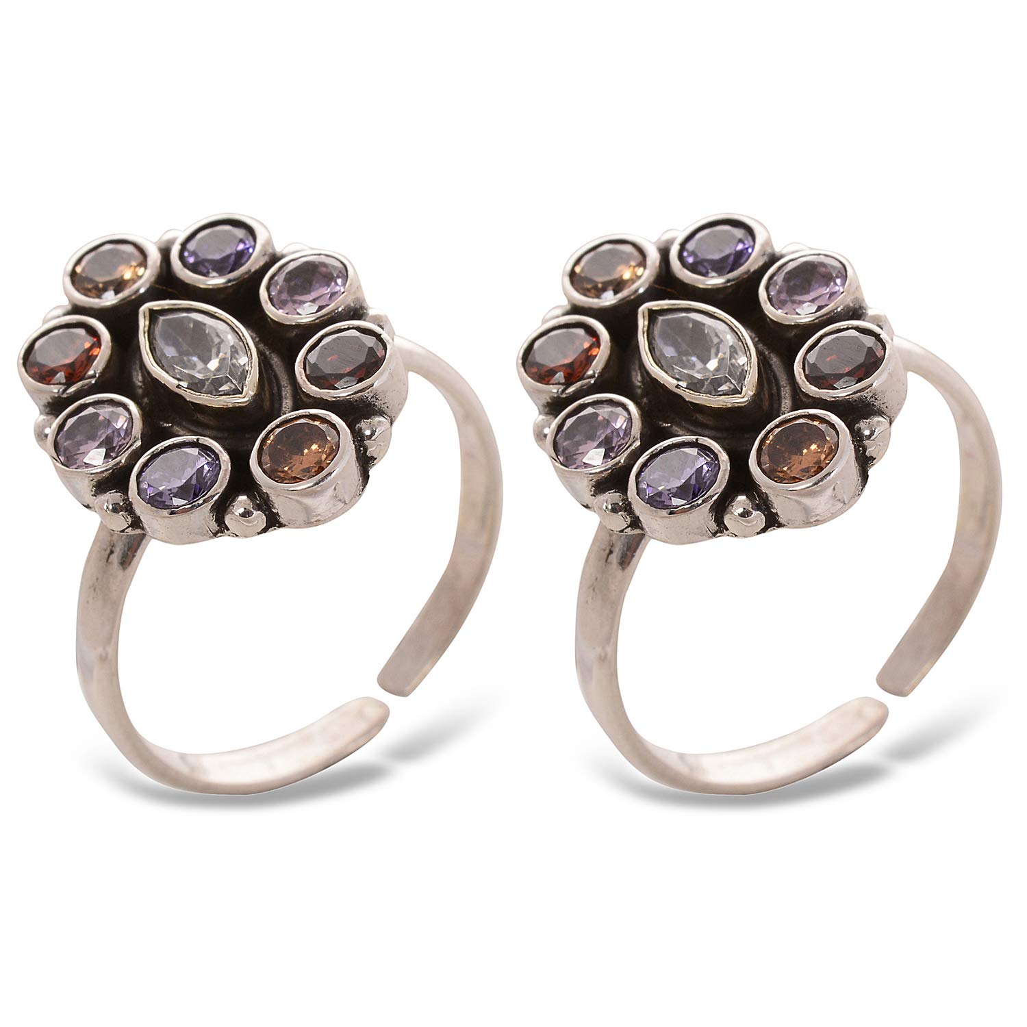 peenzone 925 CZ Silver Toe Rings (Leg Finger Rings) In Pure 92.5 Sterling Silver For Women | Toe Rings for Women and Girls | Chandi Bichiya-picture-41