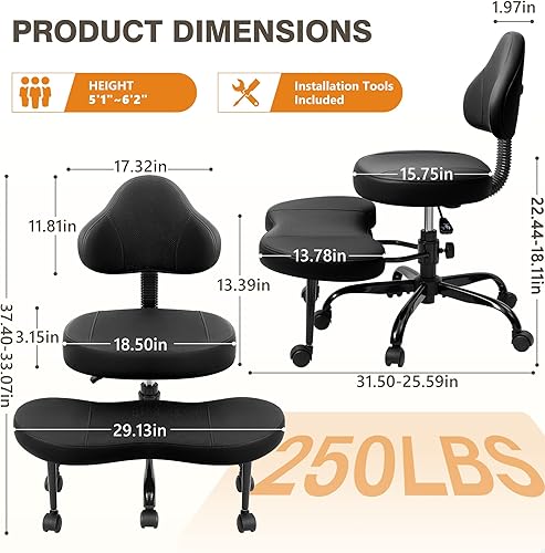 Miniatura 2 de Silla de oficina con patas cruzadas, silla de escritorio entrecruzada, asiento de yoga para meditación para TDAH con altura ajustable, soporte