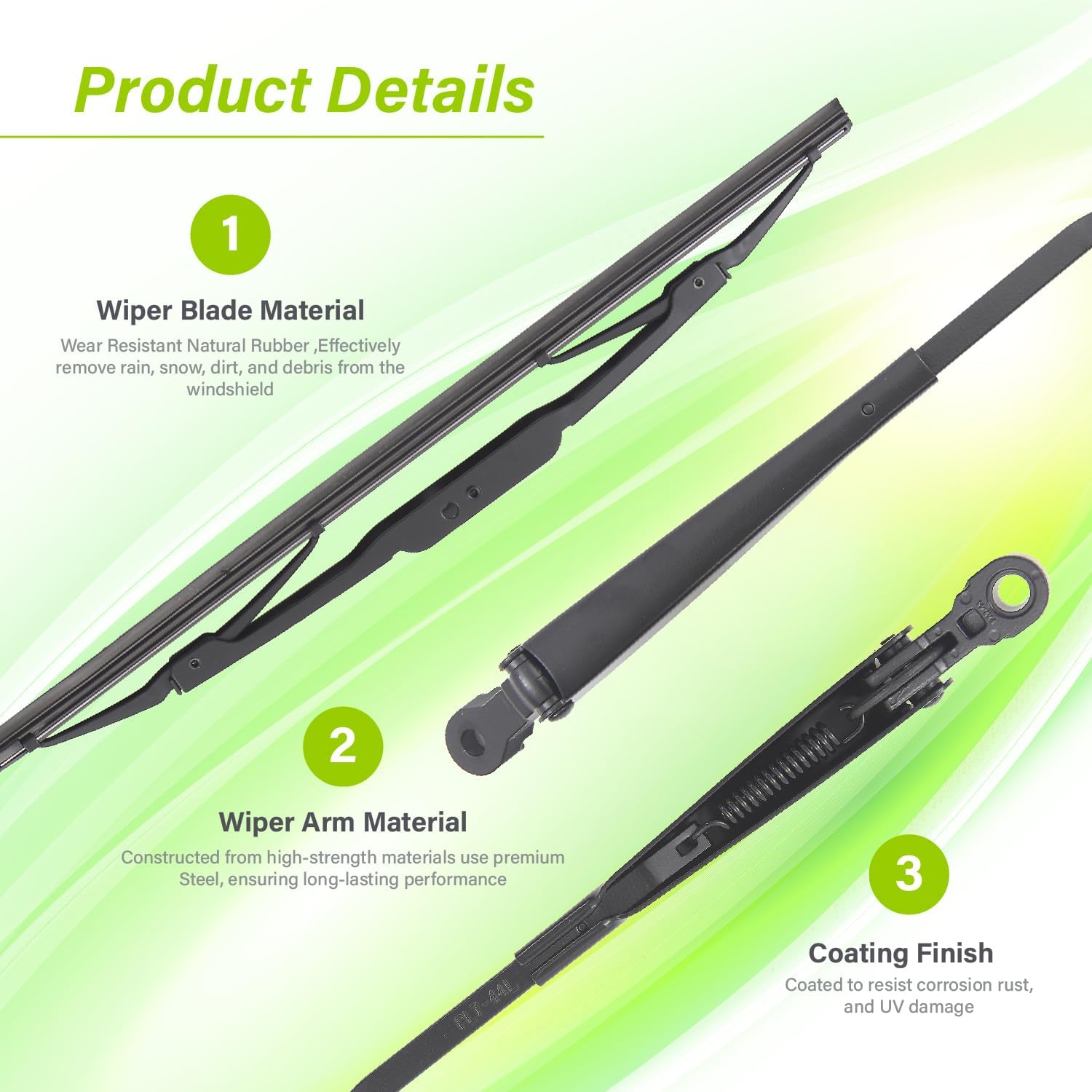 LKK Rear Windshield Wiper Arm Blade Assembly Kit Compatible with Ford Transit Connect 2010-2013 Rear Window Wiper Set for Left and Right Side Steel Arm
