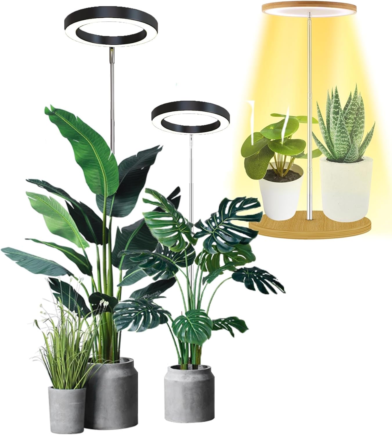 yadoker Plant Grow Light, LED Growing Light Full Spectrum for Indoor Plants,Height Adjustable, Automatic Timer, 5V Low Safe Voltage,Idea for Large Plant Light