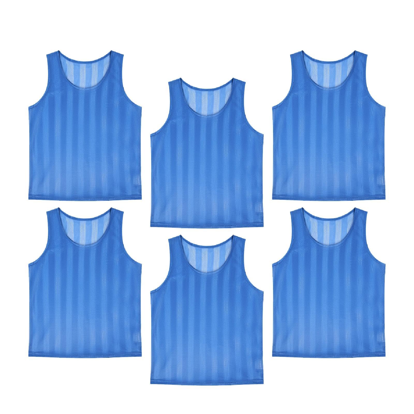 QSTDGVPW 6 Pieces Football Training Vests Soccer Jerseys Breathable Lightweight Team Scrimmage Vests, for Kids