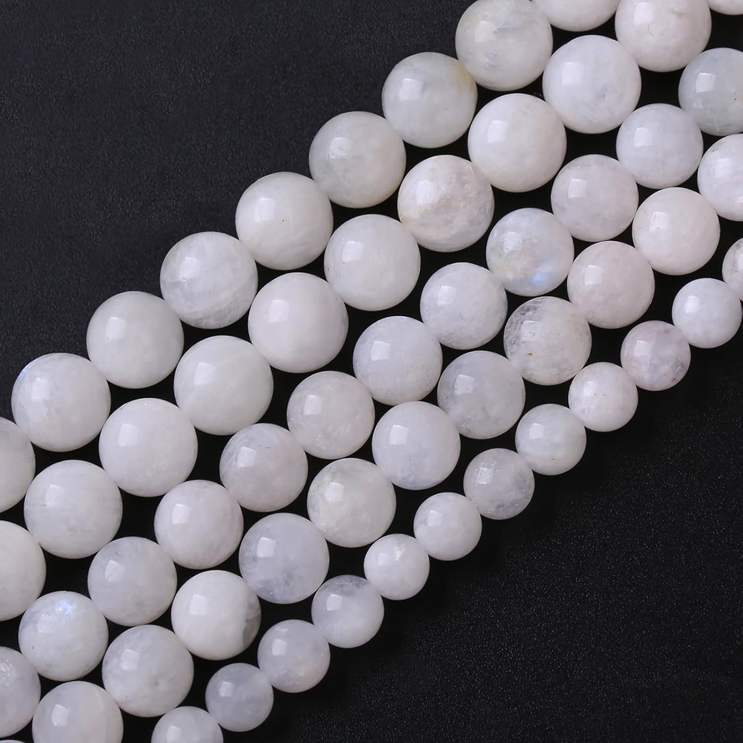 8MM 45PCS Natural Stone White Moonstone Gemstone Semi Precious Beads for Jewelry Making DIY Bracelet - Image 3