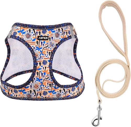 Miniatura 2 de AMTOR Arnés para perro con juego de correa, arnés reflectante ajustable sin tirones para cachorros con chaleco acolchado para perros y gatos