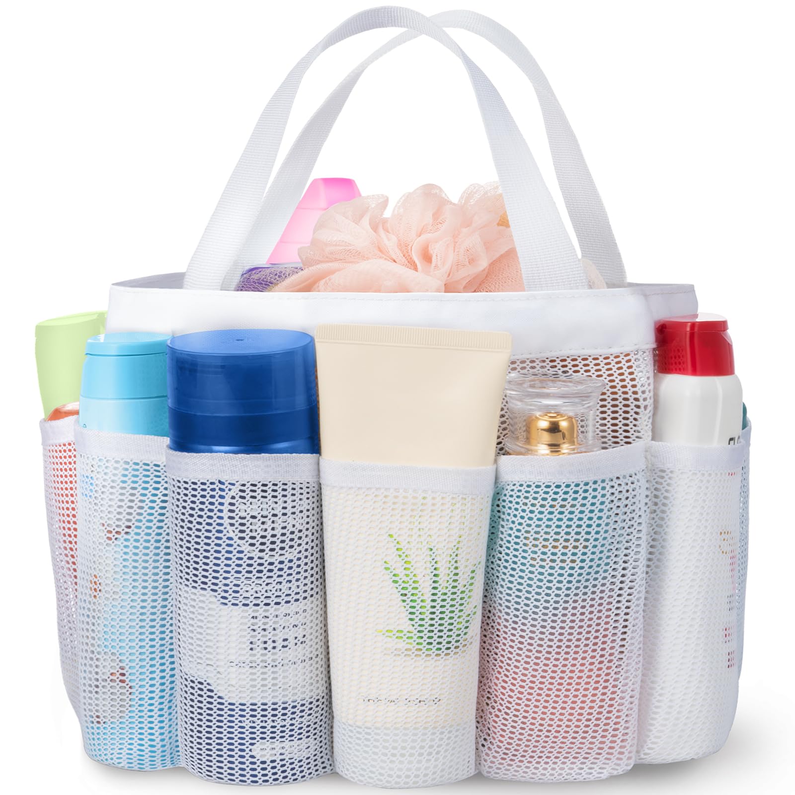 Lifewit Mesh Shower Caddy Portable for College Dorm Room Essentials with 7 Pockets Freestanding Hanging Organizer Basket Quick