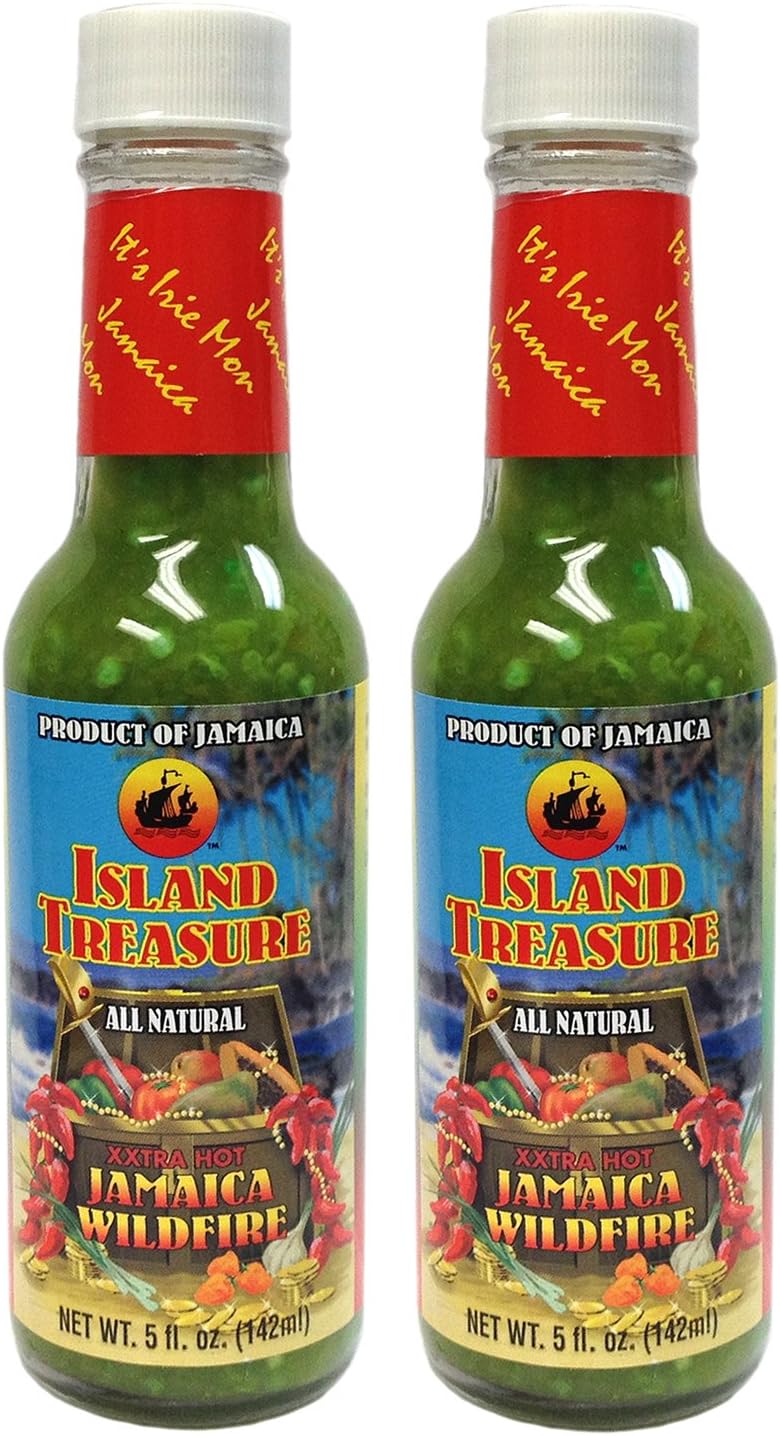 Island Treasure XXTRA Hot Jamaica Wildfire Sauce 5 fl oz (Pack of 2)